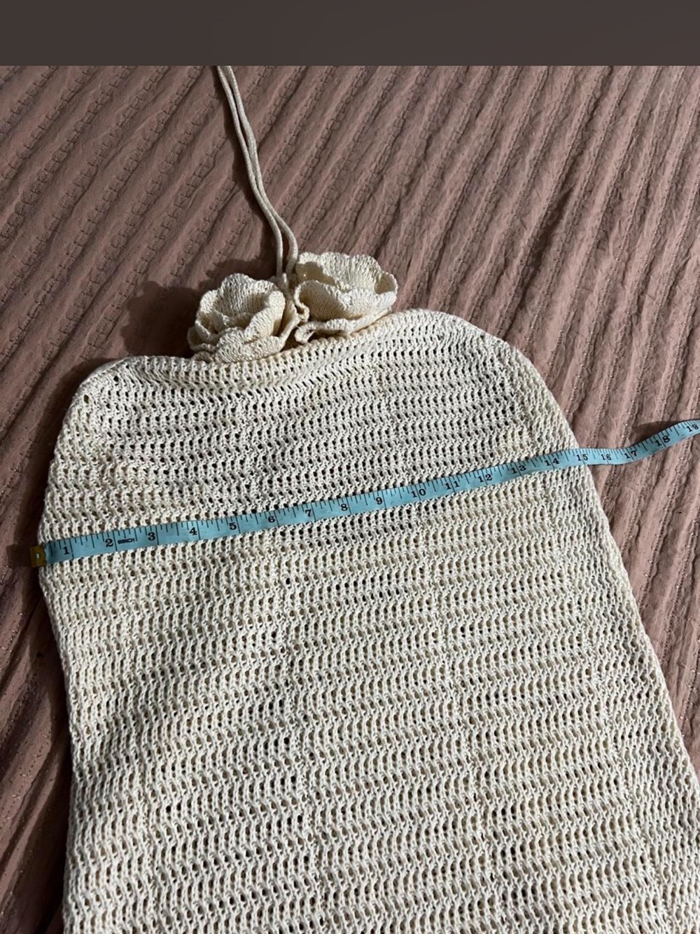 Women’s Cream Crochet Halter Maxi Dress - Picture 5 of 5